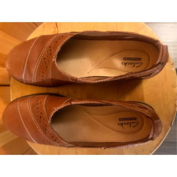 Clarks Evianna Fig Leather Slip On 26108336 Brown size 7.5M - Picture 5 of 7